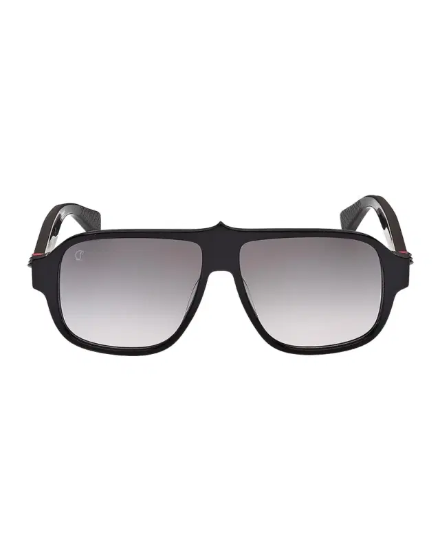 Men 's Temple-Spike Acetate Rectangle Sunglasses