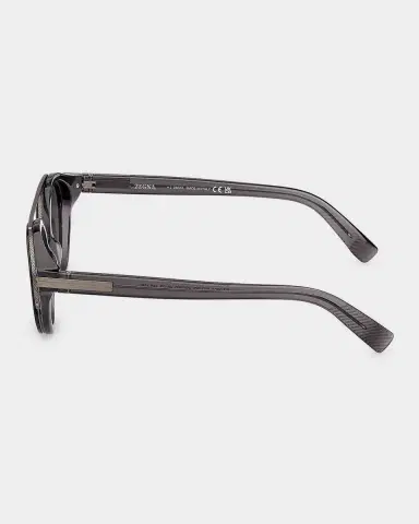Zegna Men's Top-Bar Acetate Round Sunglasses | Thumbnail 5 Zegna Men's Top-Bar Acetate Round Sunglasses | Thumbnail 5
