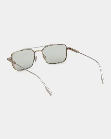 Zegna Men's Double-Bridge Titanium Rectangle Sunglasses | Thumbnail 4 Zegna Men's Double-Bridge Titanium Rectangle Sunglasses | Thumbnail 4