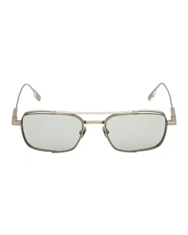 Zegna Men's Double-Bridge Titanium Rectangle Sunglasses | Thumbnail 1 Zegna Men's Double-Bridge Titanium Rectangle Sunglasses | Thumbnail 1
