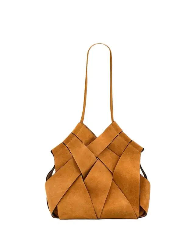 Ulla Johnson Charlotte Woven Suede Shoulder Bag