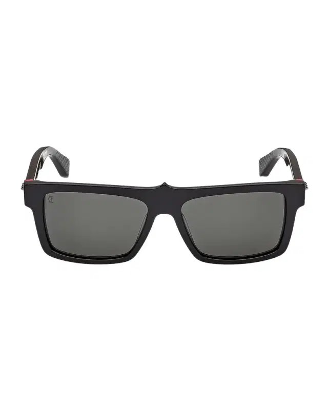 Christian Louboutin Men 's Temple-Spike Acetate Rectangle Sunglasses