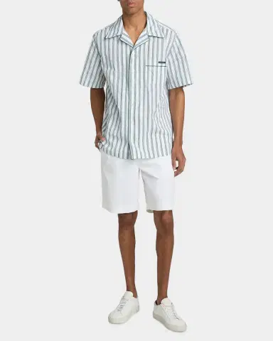 Dolce & Gabbana Men's Poplin Multi-Stripe Pocket Short-Sleeve Shirt | Thumbnail 2 Dolce & Gabbana Men's Poplin Multi-Stripe Pocket Short-Sleeve Shirt | Thumbnail 2
