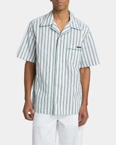 Dolce & Gabbana Men's Poplin Multi-Stripe Pocket Short-Sleeve Shirt | Thumbnail 4 Dolce & Gabbana Men's Poplin Multi-Stripe Pocket Short-Sleeve Shirt | Thumbnail 4