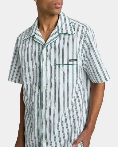 Dolce & Gabbana Men's Poplin Multi-Stripe Pocket Short-Sleeve Shirt | Thumbnail 5 Dolce & Gabbana Men's Poplin Multi-Stripe Pocket Short-Sleeve Shirt | Thumbnail 5