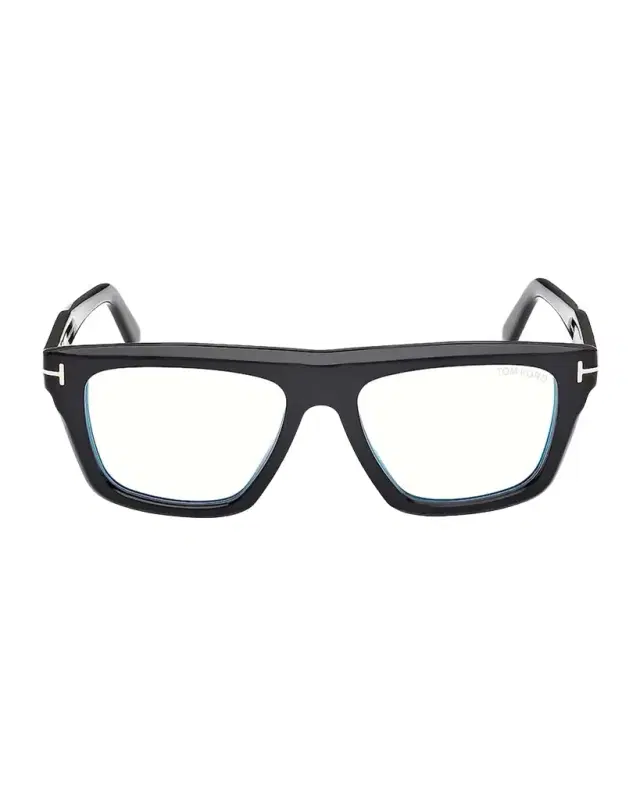 TOM FORD Men 's T-Logo Acetate Rectangle Eyeglasses