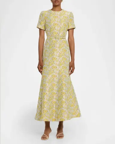 Simkhai Caraline Belted Floral Jacquard Maxi Dress | Thumbnail 2