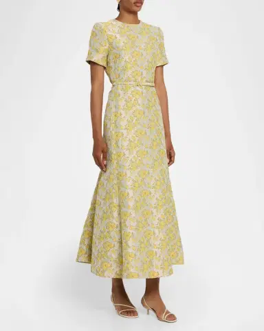 Simkhai Caraline Belted Floral Jacquard Maxi Dress | Thumbnail 4