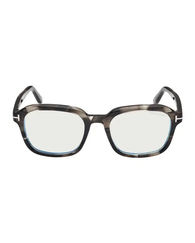TOM FORD 53MM Blue Block Rectangular Eyeglasses