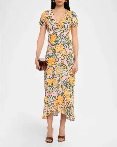 Misa Los Angeles Amara Desert Floral Midi Dress | Thumbnail 2 Misa Los Angeles Amara Desert Floral Midi Dress | Thumbnail 2