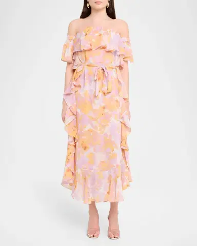MISA Los Angeles Carla Floral Off-Shoulder Maxi Dress | Thumbnail 2