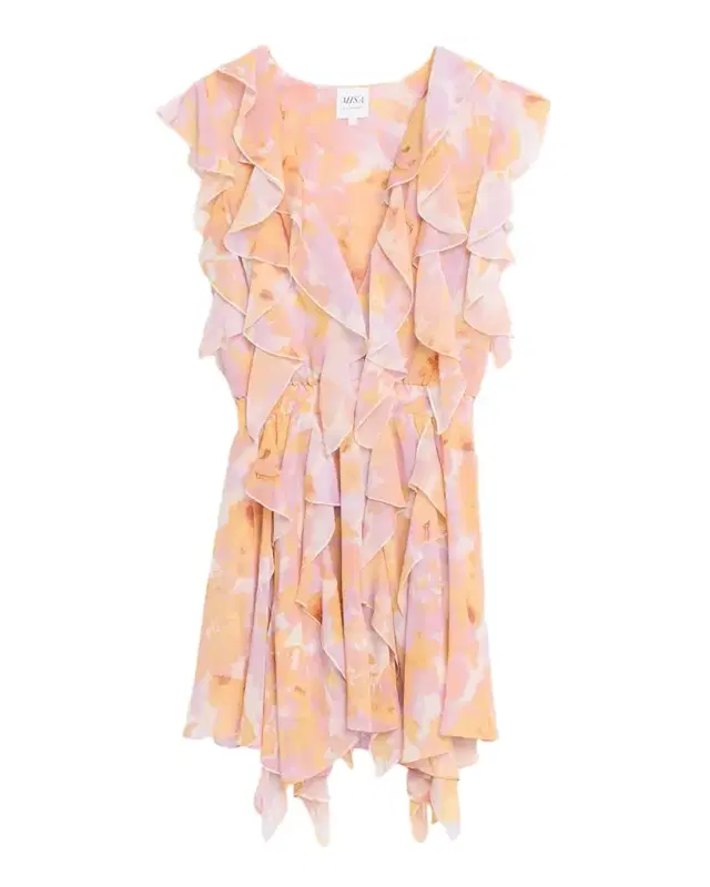 MISA Los Angeles Jasmine Ruffled Floral Mini Dress