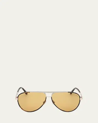Tom Ford Men's Rupert 02 63mm Metal & Acetate Aviator Sunglasses | Thumbnail 8 Tom Ford Men's Rupert 02 63mm Metal & Acetate Aviator Sunglasses | Thumbnail 8