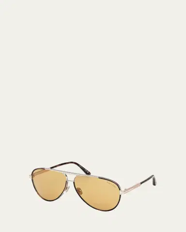 Tom Ford Men's Rupert 02 63mm Metal & Acetate Aviator Sunglasses | Thumbnail 9 Tom Ford Men's Rupert 02 63mm Metal & Acetate Aviator Sunglasses | Thumbnail 9