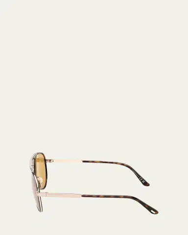 Tom Ford Men's Rupert 02 63mm Metal & Acetate Aviator Sunglasses | Thumbnail 10 Tom Ford Men's Rupert 02 63mm Metal & Acetate Aviator Sunglasses | Thumbnail 10