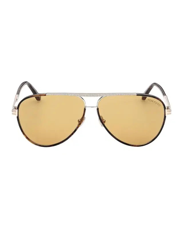 TOM FORD Men's Rupert 02 63mm Metal & Acetate Aviator Sunglasses