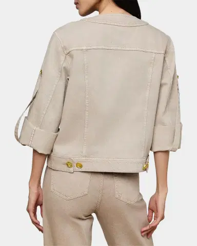 L'Agence Anouk Collarless Denim Jacket | Thumbnail 3 L'Agence Anouk Collarless Denim Jacket | Thumbnail 3