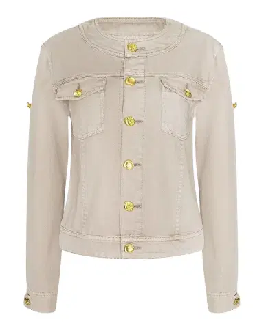 L'Agence Anouk Collarless Denim Jacket | Thumbnail 1 L'Agence Anouk Collarless Denim Jacket | Thumbnail 1