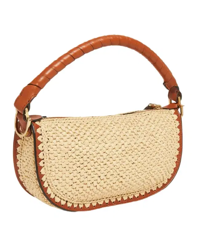 Chloe Marcie Top-Handle Bag in Viscose Raffia