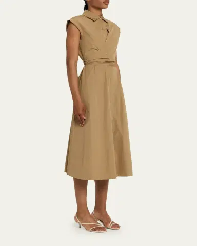 Lafayette 148 New York Wrap-Front Cotton Midi Shirtdress | Thumbnail 8