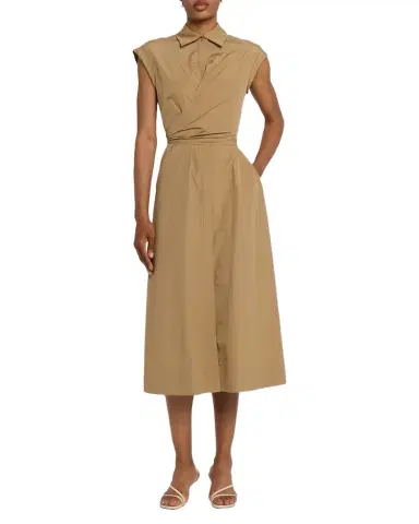 Lafayette 148 New York Wrap-Front Cotton Midi Shirtdress | Thumbnail 1