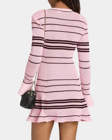 Self-Portrait Striped Knit Mini Dress | Thumbnail 3