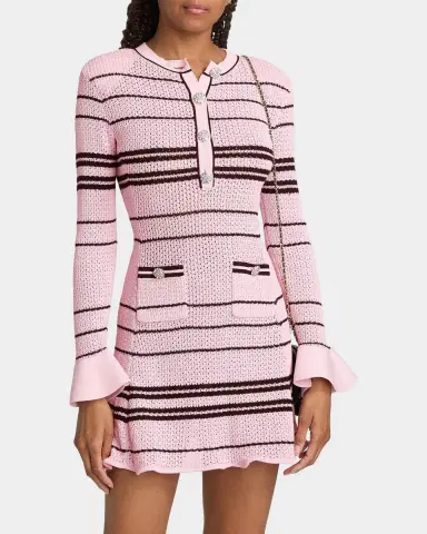 Self-Portrait Striped Knit Mini Dress | Thumbnail 4