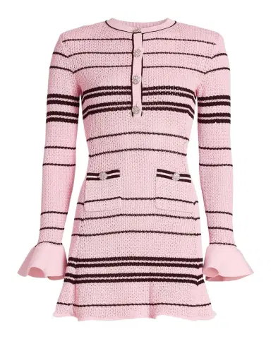 Self-Portrait Striped Knit Mini Dress | Thumbnail 1