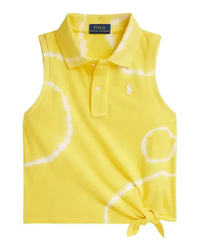 Girl 's Tie-Dye Mesh Boxy Polo Shirt, Size S-XL