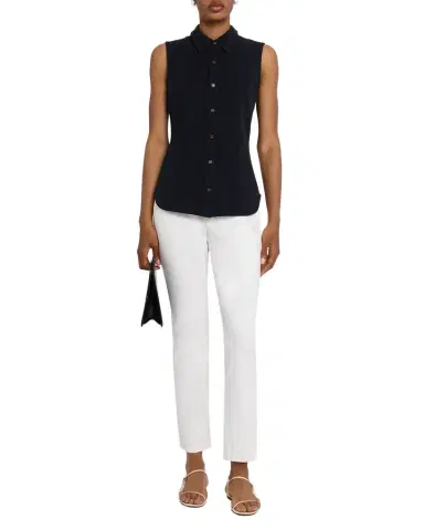 Lafayette 148 New York Sleeveless Cotton Pique Shirt | Thumbnail 1 Lafayette 148 New York Sleeveless Cotton Pique Shirt | Thumbnail 1