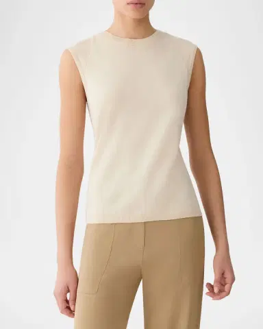 Lafayette 148 New York Crewneck Cotton-Silk Shell | Thumbnail 4 Lafayette 148 New York Crewneck Cotton-Silk Shell | Thumbnail 4