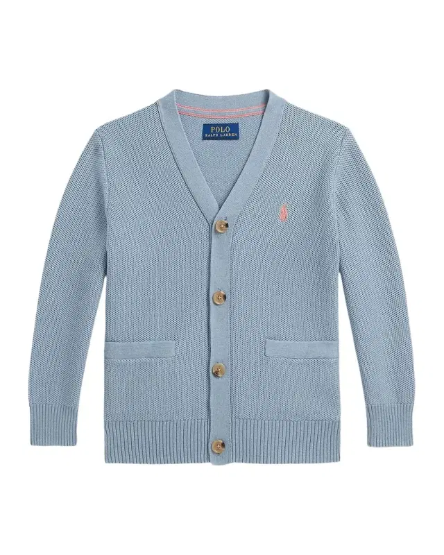 Little Boy 's & Boy 's Mesh-Knit Cotton V-Neck Cardigan