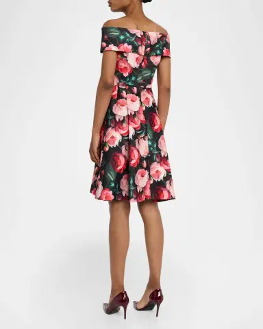 Rickie Freeman for Teri Jon Off-Shoulder Floral Mikado Dress | Thumbnail 3 Rickie Freeman for Teri Jon Off-Shoulder Floral Mikado Dress | Thumbnail 3
