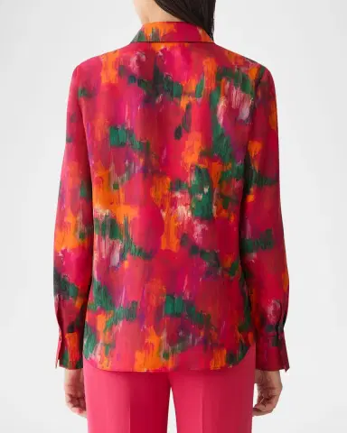 Lafayette 148 New York Scottie Blossom-Print Silk Twill Blouse | Thumbnail 2 Lafayette 148 New York Scottie Blossom-Print Silk Twill Blouse | Thumbnail 2