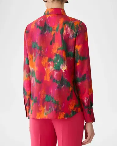 Lafayette 148 New York Scottie Blossom-Print Silk Twill Blouse | Thumbnail 5 Lafayette 148 New York Scottie Blossom-Print Silk Twill Blouse | Thumbnail 5