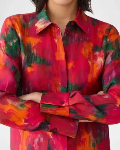 Lafayette 148 New York Scottie Blossom-Print Silk Twill Blouse | Thumbnail 6 Lafayette 148 New York Scottie Blossom-Print Silk Twill Blouse | Thumbnail 6
