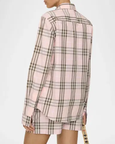 Burberry Emma Check Cotton Poplin Button-Down Shirt | Thumbnail 2 Burberry Emma Check Cotton Poplin Button-Down Shirt | Thumbnail 2