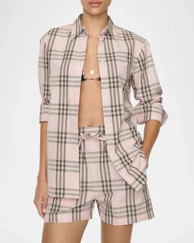 Burberry Emma Check Cotton Poplin Button-Down Shirt | Thumbnail 3 Burberry Emma Check Cotton Poplin Button-Down Shirt | Thumbnail 3