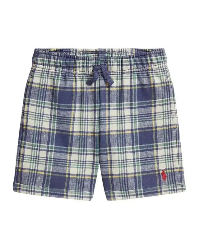 Little Boy 's & Boy 's Plaid French Terry Short