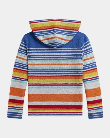 Polo Ralph Lauren Little Boy 's & Boy 's Striped Cotton Terry Hoodie | Thumbnail 3