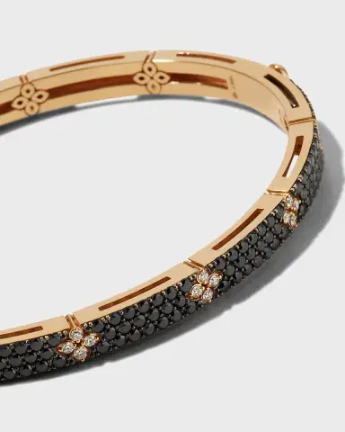 Roberto Coin Love In Verona 18k Rose Gold Black Diamond Bangle | Thumbnail 3