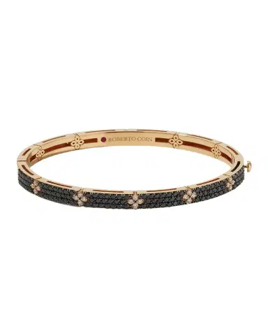Roberto Coin Love In Verona 18k Rose Gold Black Diamond Bangle | Thumbnail 1