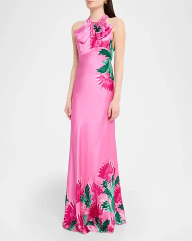 Saloni Suzette Tie-Neck Maxi Dress | Thumbnail 4 Saloni Suzette Tie-Neck Maxi Dress | Thumbnail 4