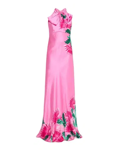 Saloni Suzette Tie-Neck Maxi Dress | Thumbnail 1 Saloni Suzette Tie-Neck Maxi Dress | Thumbnail 1