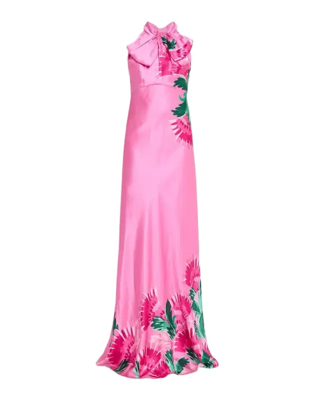 Suzette Tie-Neck Maxi Dress