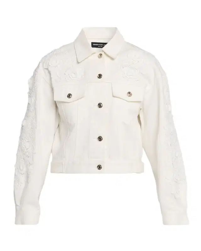Lexia Lace Appliqué Denim Jacket