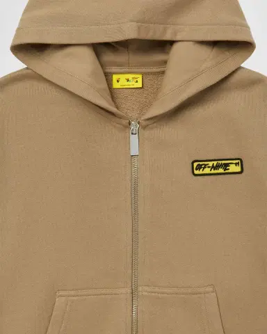 Off-White Boy's Arrow Patch Logo Zip Hoodie, Size | Thumbnail 3