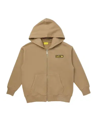 Off-White Boy's Arrow Patch Logo Zip Hoodie, Size | Thumbnail 1