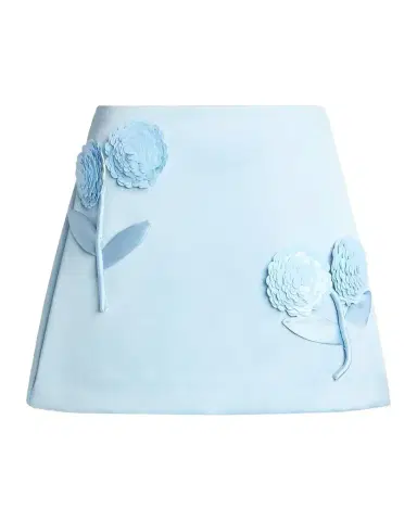 Self-Portrait Satin 3D Sequined Flower Mini Skirt | Thumbnail 1 Self-Portrait Satin 3D Sequined Flower Mini Skirt | Thumbnail 1