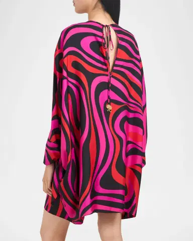 Pucci Marmo Silk Twill Mini Caftan Dress | Thumbnail 2